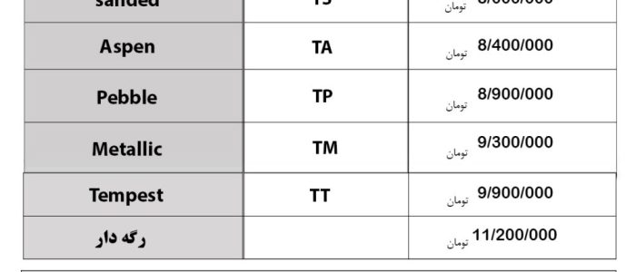 لیست قیمت