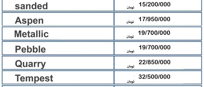 لیست قیمت